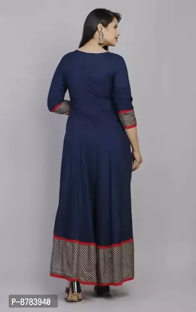 Classic Rayon Embroidered Gowns for Women-thumb3