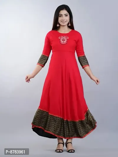 Classic Rayon Embroidered Gowns for Women-thumb5