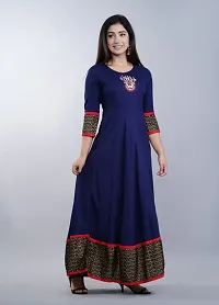 Classic Rayon Embroidered Gowns for Women-thumb1