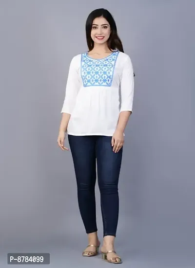 Classic Rayon Embroidered Tops for Women-thumb0