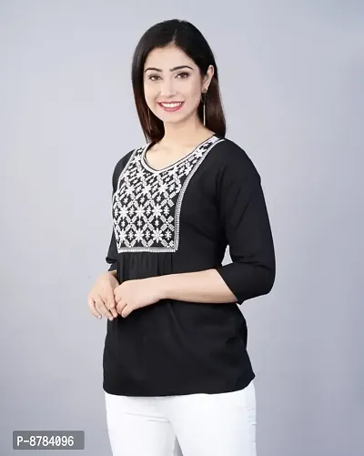 Classic Rayon Embroidered Tops for Women-thumb4
