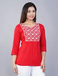 Classic Rayon Embroidered Tops for Women-thumb3