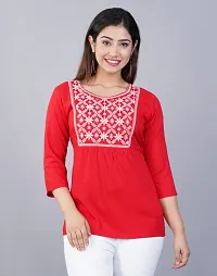 Classic Rayon Embroidered Tops for Women-thumb4