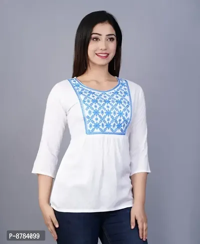Classic Rayon Embroidered Tops for Women-thumb5