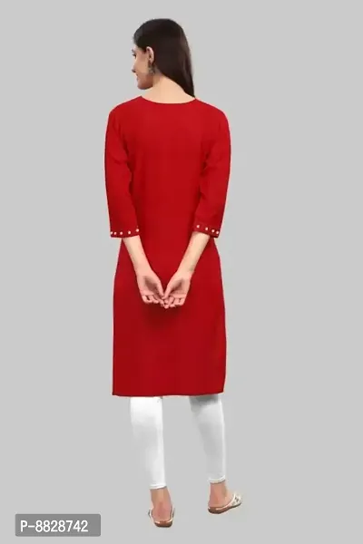 Red Mirror Straight Kurti-thumb3