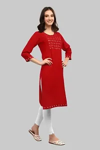 Red Mirror Straight Kurti-thumb1