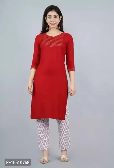 Beautiful Rayon Stitched Zari Kurta Bottom Set for Women