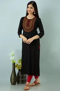 Beautiful Rayon Stitched Embroidered Kurta for Women-thumb1