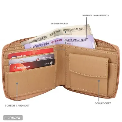 Men Casual beige Artificial Leather Wallet-thumb2