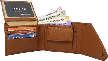 Men Casual, TAN Artificial Leather Wallet - Regular Size  (7 Card Slots)-thumb1