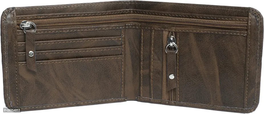 Men Casual, BROWN Artificial Leather Wallet-thumb4
