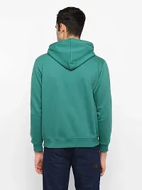 Stylish Cotton Green Solid Long Sleeves Hooded Sweatshirt For Men-thumb1