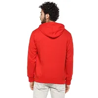 Stylish Cotton Red Solid Long Sleeves Hooded Sweatshirt For Men-thumb1