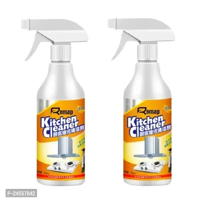 Remap Kitchen Claener  250ml (Pack of 2) + Free Scotch Brite-Sponge Wipe, Kitchen Cleaner Spray | Suitable for all Kitchen Surfaces, Gas Stove, Countertop, Tiles, Chimney and Sink | Kills 99.9% germs-thumb0