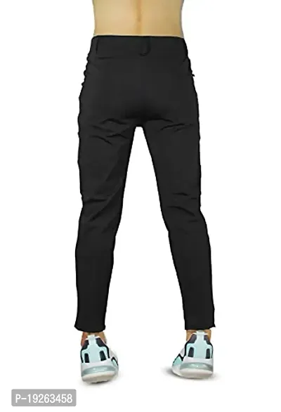 SK Clasy Men's Casual Lycra Pants Stretchable Less Weight Lycra Pants for Men Black-thumb2
