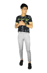 SK Clasy Men's Casual Lycra Pants Lycra Pants for Men Trouser Grey-thumb2