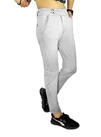 SK Clasy Men's Casual Lycra Pants Lycra Pants for Men Trouser Grey-thumb2