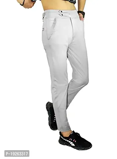SK Clasy Men's Casual Lycra Pants Lycra Pants for Men Trouser Grey-thumb3