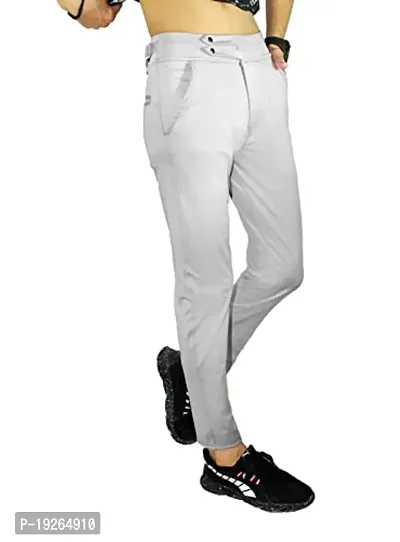 SK Clasy Men's Casual Lycra Pants Lycra Pants for Men Trouser Grey-thumb2