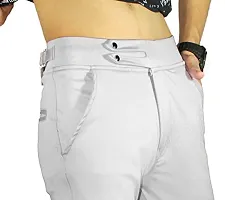 SK Clasy Men's Casual Lycra Pants Lycra Pants for Men Trouser Grey-thumb1