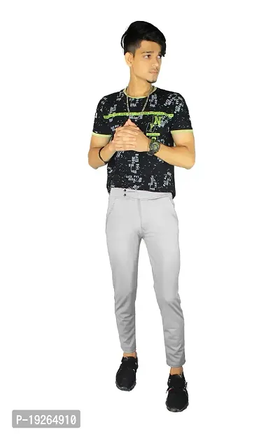 SK Clasy Men's Casual Lycra Pants Lycra Pants for Men Trouser Grey-thumb4