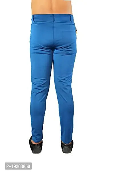 SK Clasy Men's Casual Lycra Pants Stretchable Less Weight Lycra Pants for Men Sky Blue-thumb2
