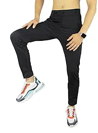 SK Clasy Men's Casual Lycra Pants Stretchable Less Weight Lycra Pants for Men Black-thumb2