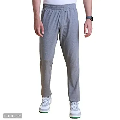 Stylish Grey Cotton Blend  Regular Track Pants For Men