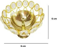 Pure Brass and Crystal Mini Diya Crustal Bowl Diya Set of 2
2.4 inch-thumb2