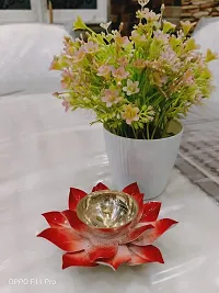 Brass and MS Lotus Diya Red color Kamalpatta Diya with Beautiful Black Fancy Gift Box
6 inch-thumb1