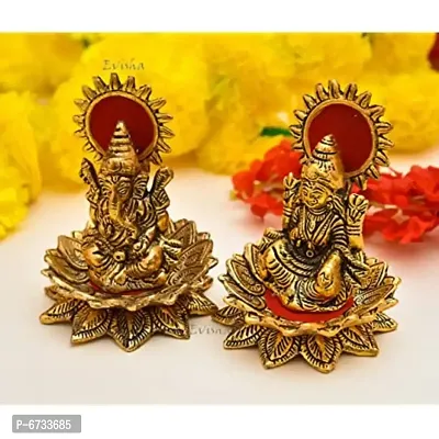 SMTS Lotus Laxmi  Ganesh God Idol Decorative Murti