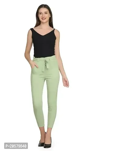 Perfect white Linen Blend meld women tie-knot pant - Oxolloxo - 3828787