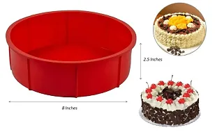 Silicone Square Round Cake Baking Mould Combo Set with Brush Icing Spatula Combo Set-thumb1