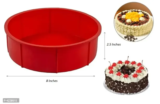 Silicone Square Round Cake Baking Mould Combo Set with Brush Icing Spatula Combo Set-thumb2