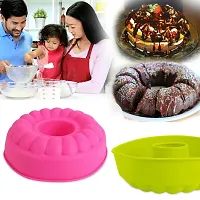 Silicone Bakeware Doughnut Flower Rose Shape Muffin Moulds, Set of 12 moulds-thumb1