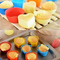 Silicone Bakeware Doughnut Flower Rose Shape Muffin Moulds, Set of 12 moulds-thumb2