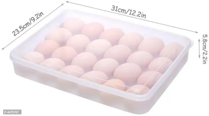 IARA Plastic Egg Tray Storage Box With Lid for 24 Eggs - 2 dozen Plastic Egg Container-thumb0