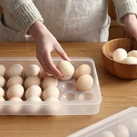 IARA Plastic Egg Tray Storage Box With Lid for 24 Eggs - 2 dozen Plastic Egg Container-thumb1