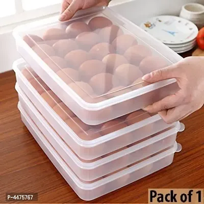 IARA Plastic Egg Tray Storage Box With Lid for 24 Eggs - 2 dozen Plastic Egg Container-thumb3