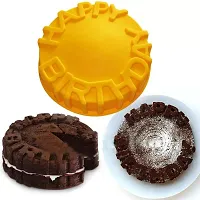 Silicone Happy Birthday Printed Chocolate Cake Baking Mould-thumb1
