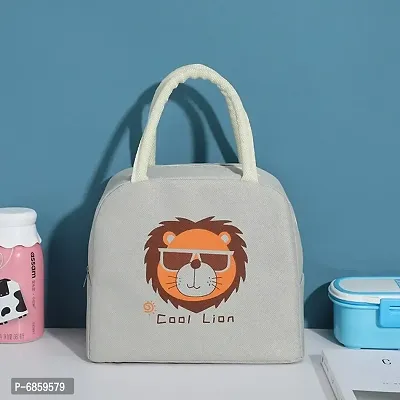 Lion Face Printed Thermal Insulated Lunch Tiffin Storage Bag Waterproof Lunch Bag-thumb0