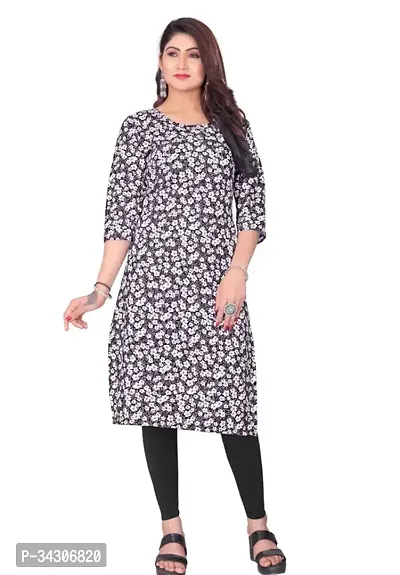 Stylish Crepe Printed Kurta For Women-thumb0