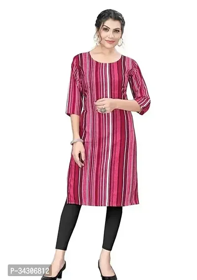 Stylish Crepe Striped Kurta For Women-thumb0