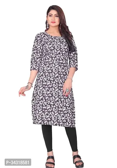 Fancy Crepe Printed Kurtas For Women-thumb0