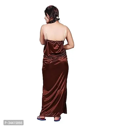 Elegant Purple Satin Solid Nightdress For Women-thumb3