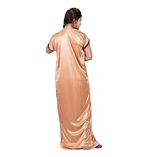 Elegant Purple Satin Solid Nightdress For Women-thumb1