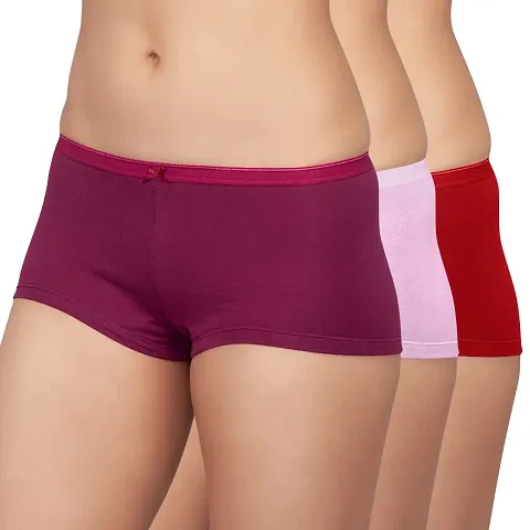 Buy ShopOlica Womens Seamless Underwear Boyshort Ladies Panties Spandex Panty  Workout Boxer Briefs - Free Size, Fits 28 to 34,Pink-LightGrey-Carrot  Online In India At Discounted Prices