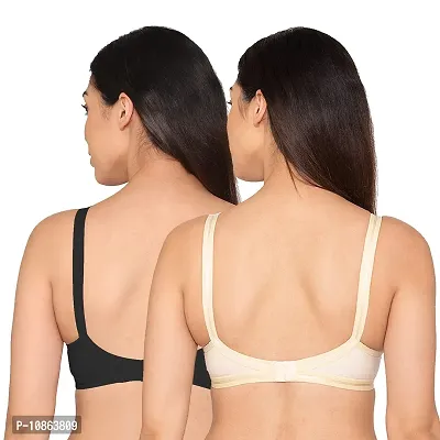 Buy Kalyani Pack of 2 Full Coverage Cotton Bra 5013 Skin Black 36