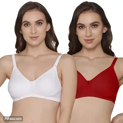 Seamless non-wired bra, White, Woman