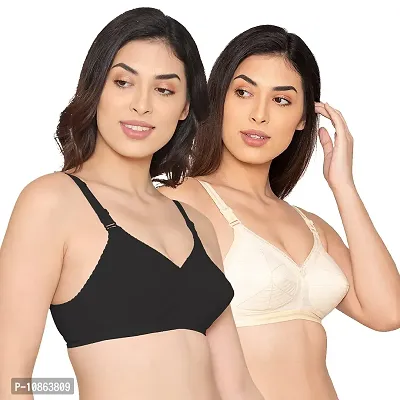 Buy Kalyani Pack of 2 Full Coverage Cotton Bra 5013 Skin Black 36